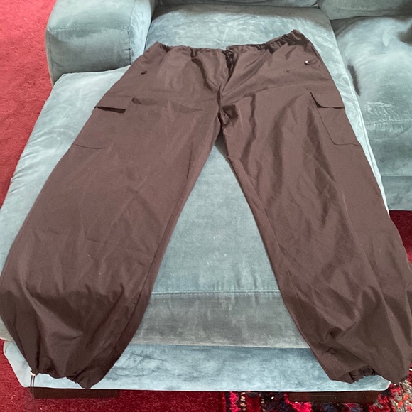 Pants - Black parachute pants no size but runs 2XL to 3XL adjustable waist. Never worn